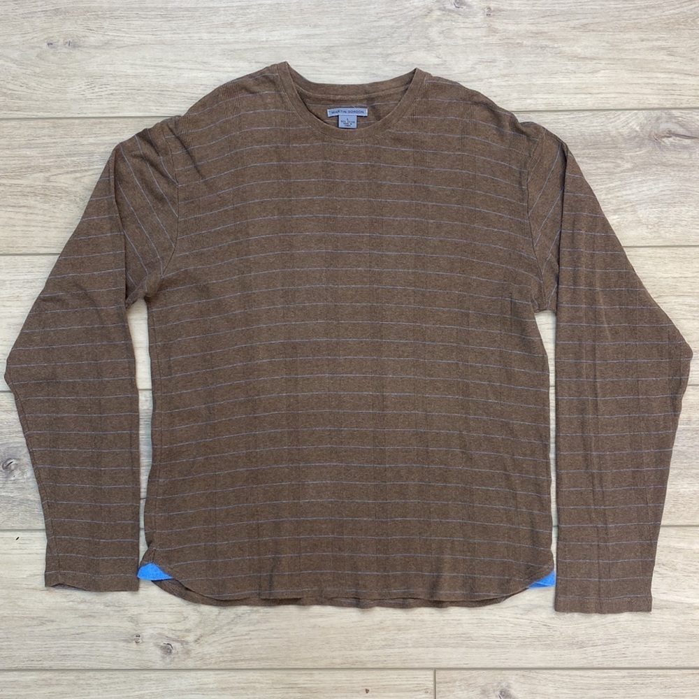 Martin Gordon Cotton‎ Striped Long Sleeve Shirt